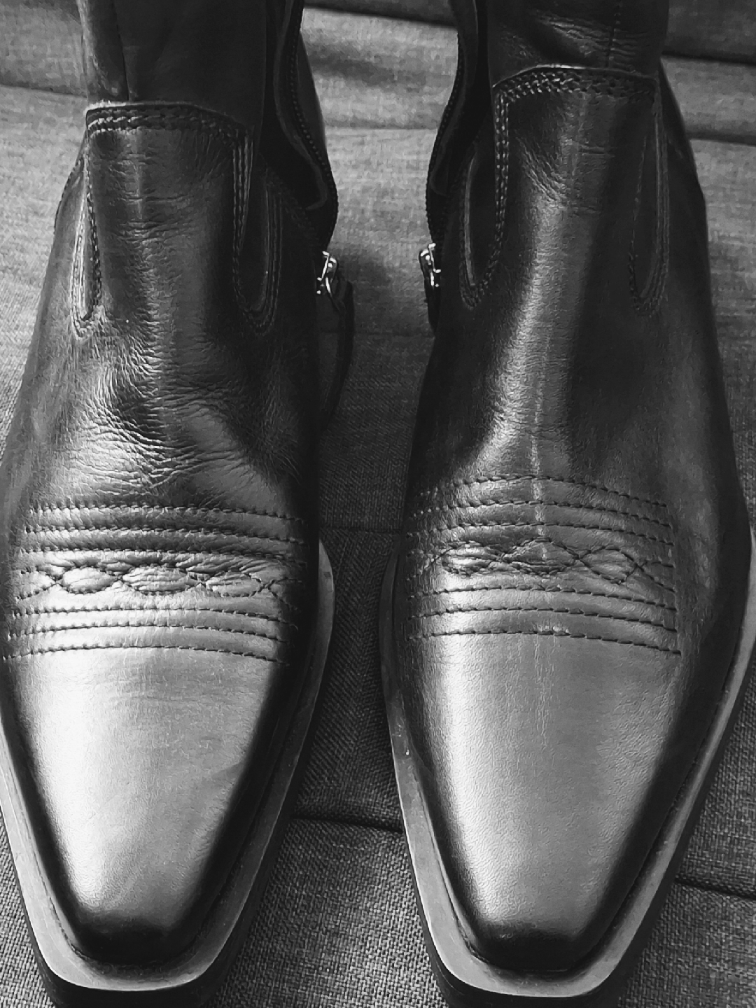 Floyd Black Leather Western Boots - Size 10