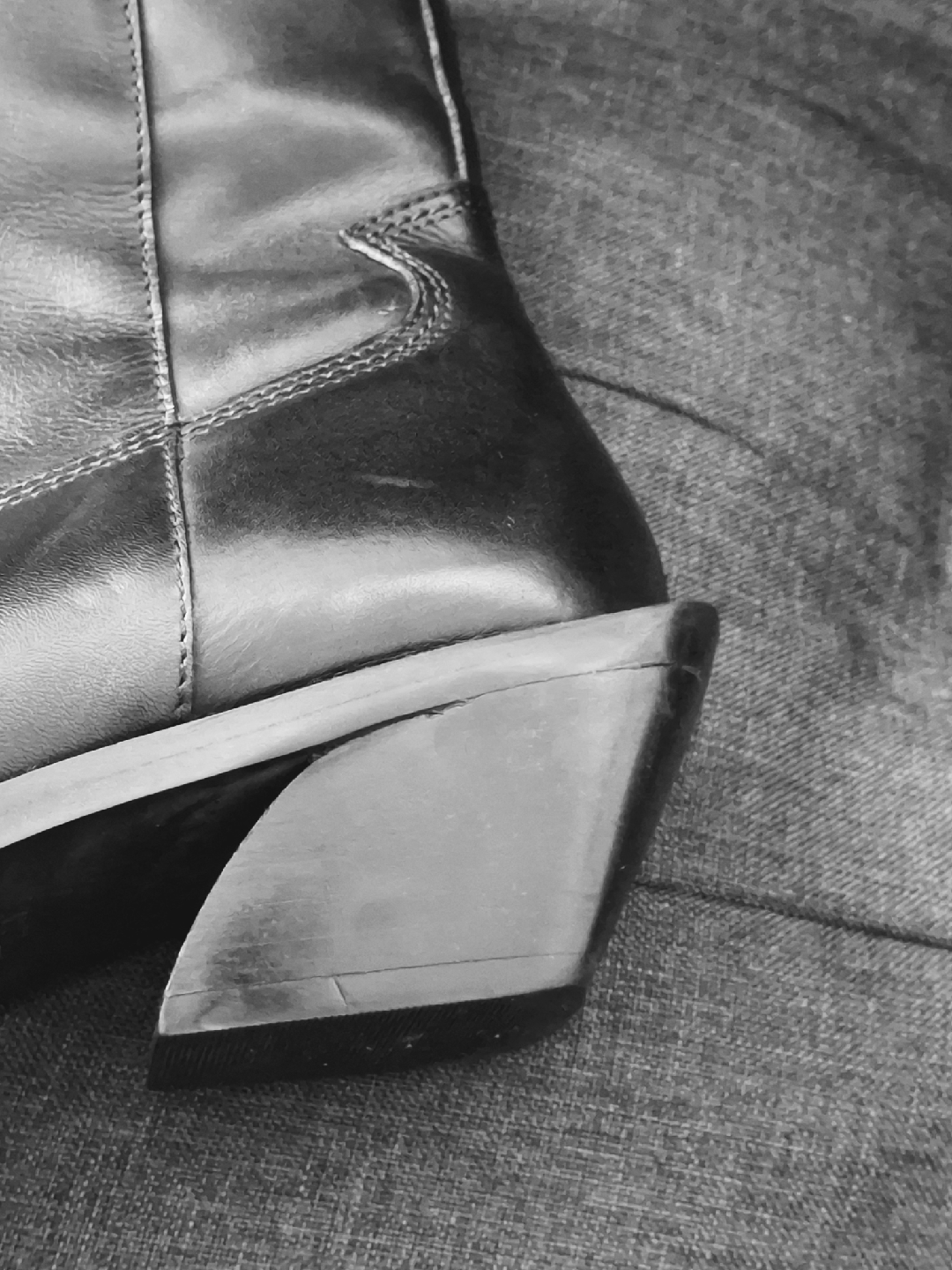 Floyd Black Leather Western Boots - Size 10 - photo 2