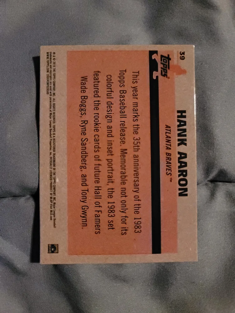 Hank Aaron Topps Baseball Card image indicator(2)