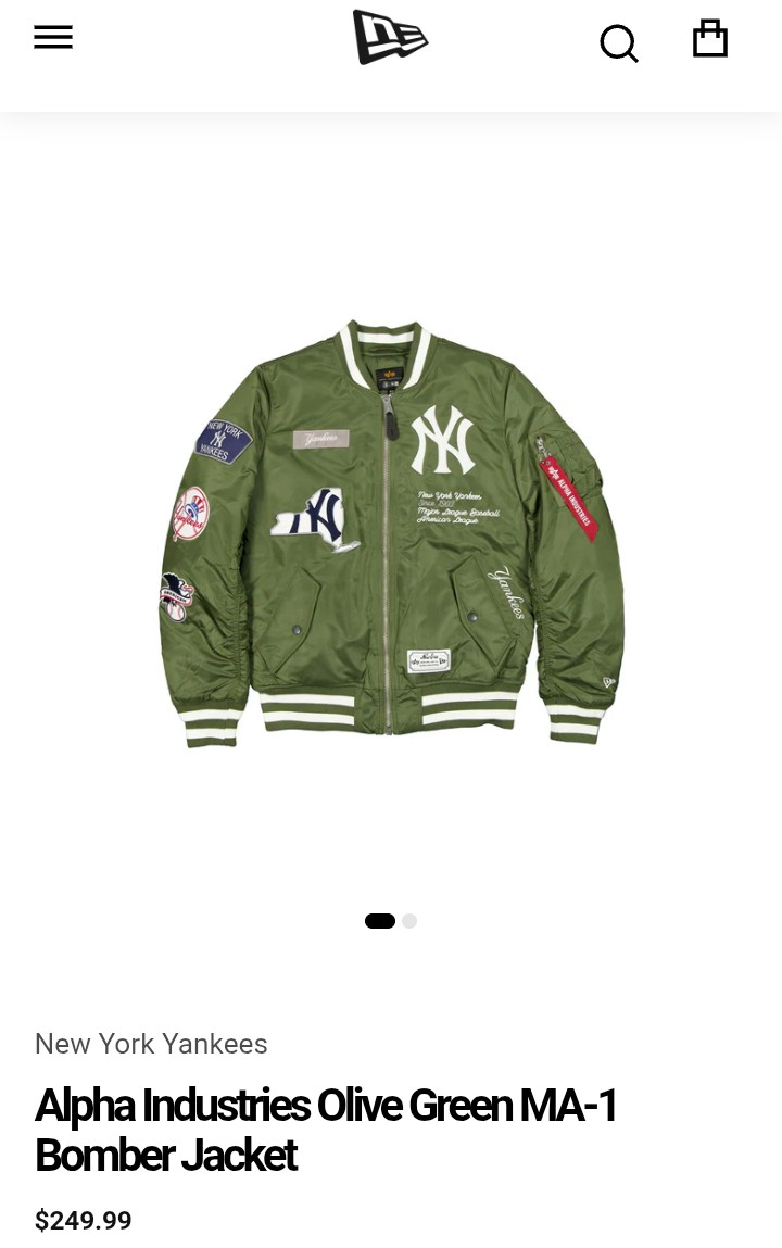 New York Yankees Alpha Industries Olive Green MA-1 Bomber Jacket