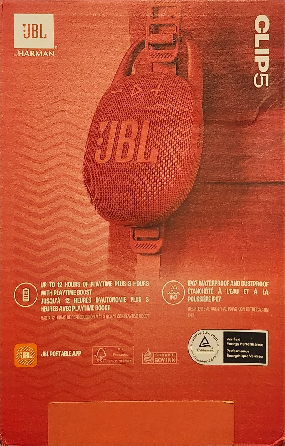 JBL Clip 5 Portable Bluetooth Speaker - Red image indicator(2)