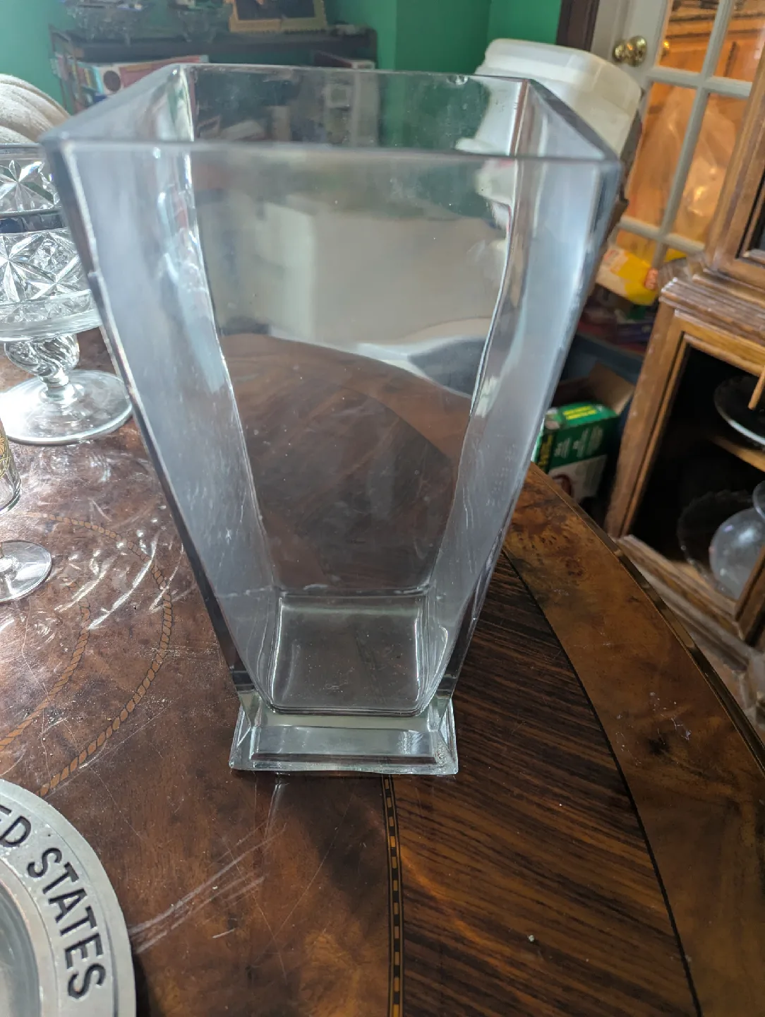 Clear Square Glass Vase thumbnail