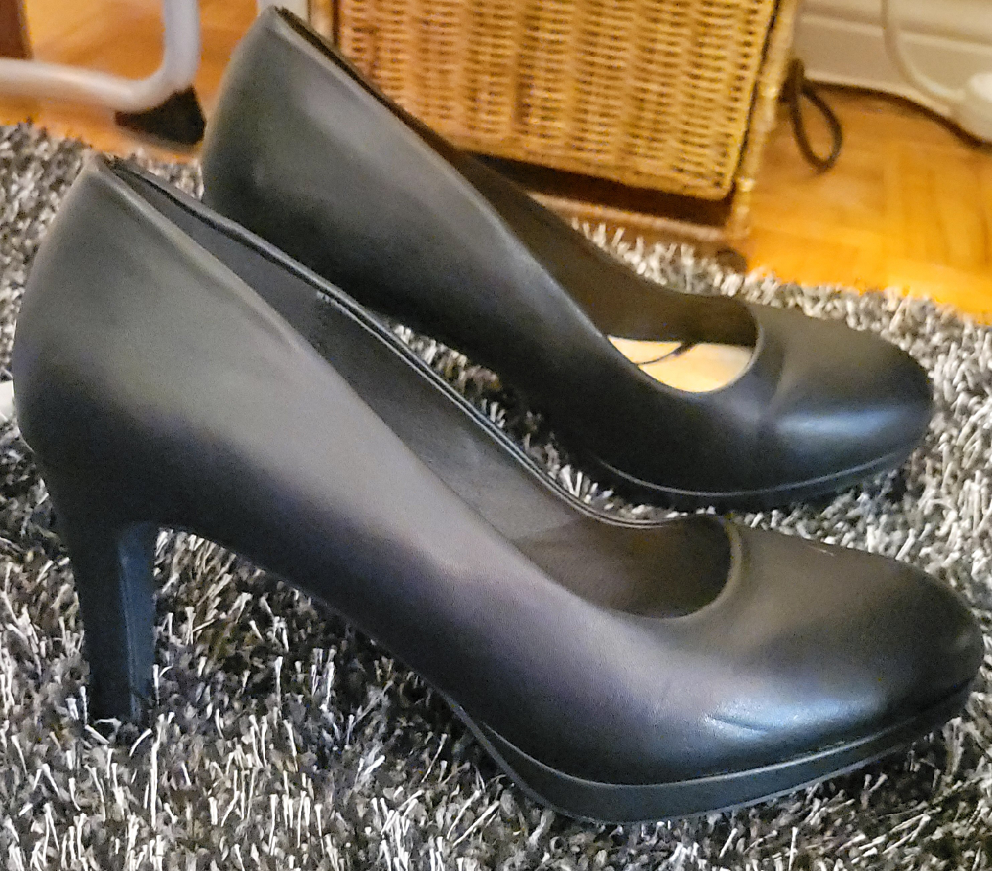 City Classified Comfort Black Heels Wide Fit