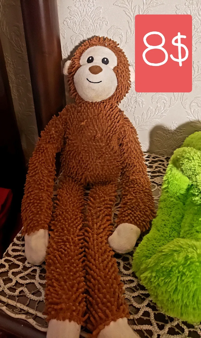 dog toys Plush Chicken Leg & Stuffed Monkey and Frog image indicator(2)