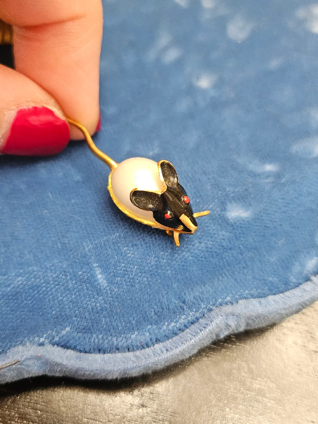 Vintage Mouse Pin Brooch - Made in Korea thumbnail