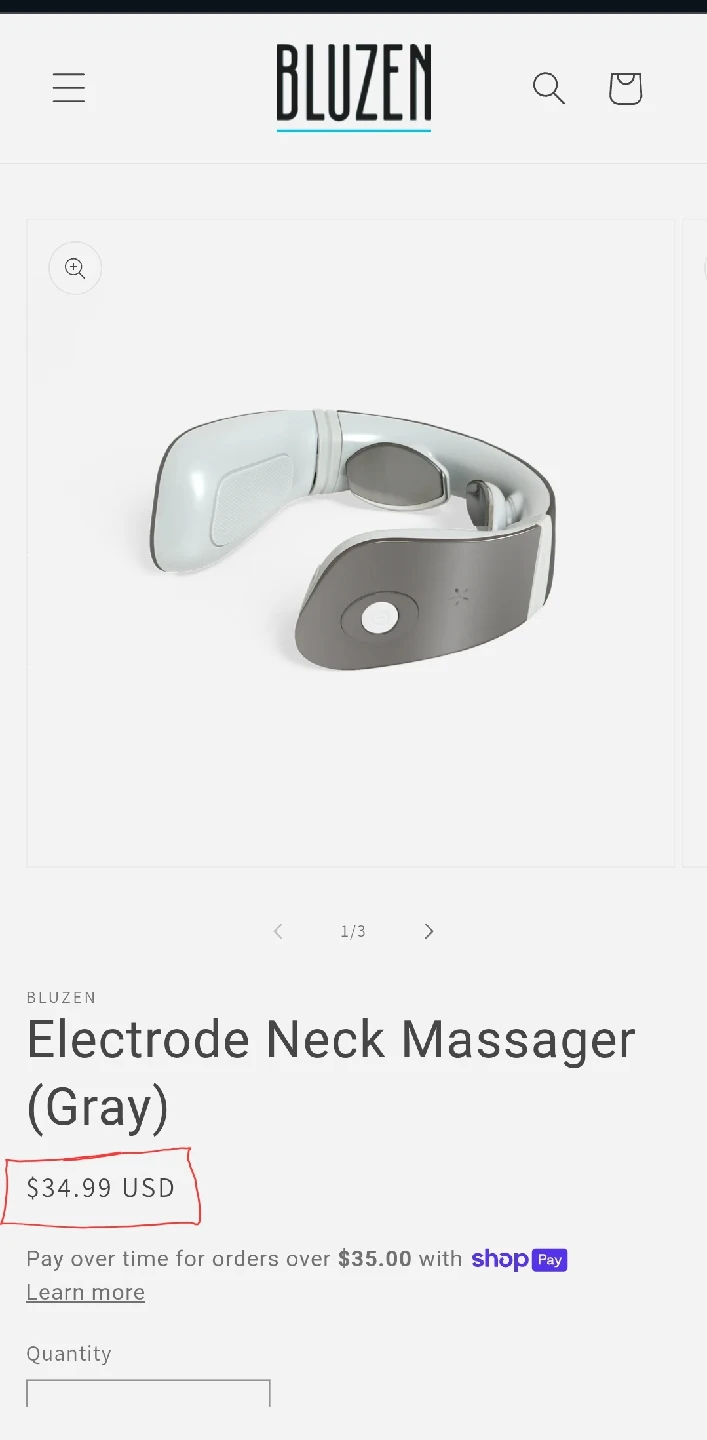 Bluzen Smart Neck Massager - Electrode Pulse Technology - photo 2