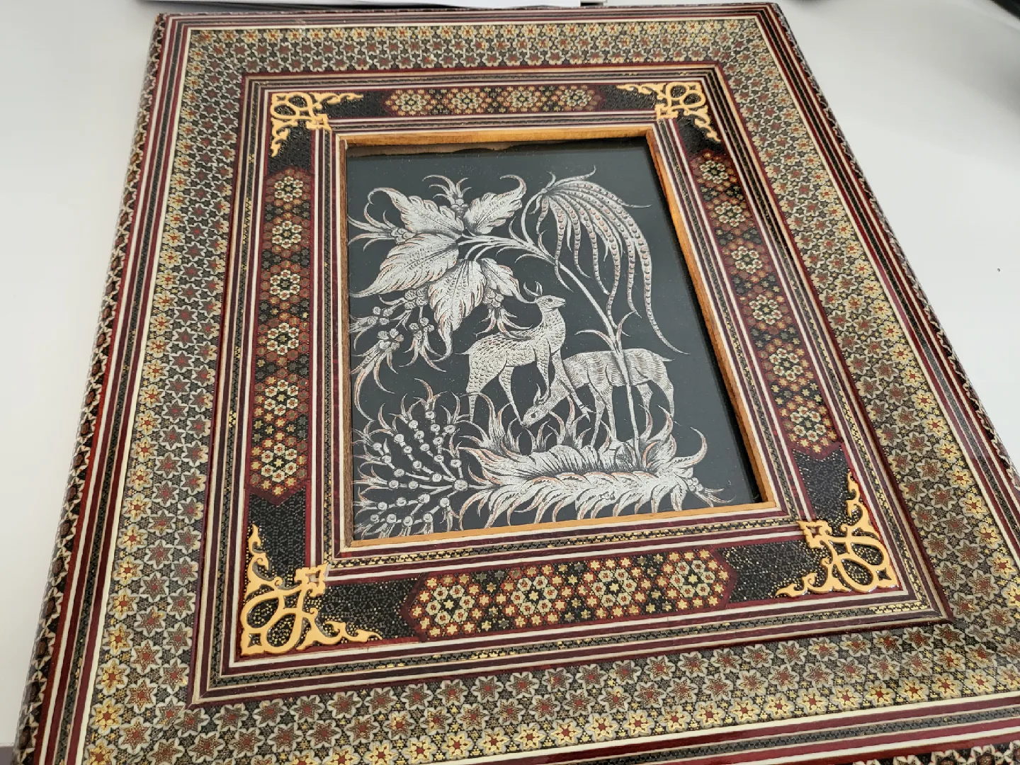 Vintage Marquetry Art Picture Frame image indicator(9)