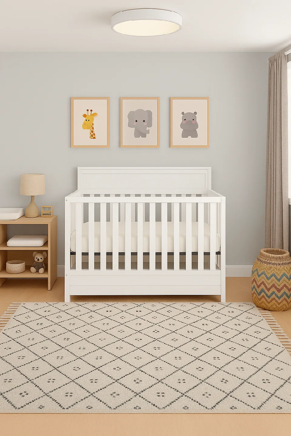 Concord Baby White Baby Crib with drawer image indicator(3)
