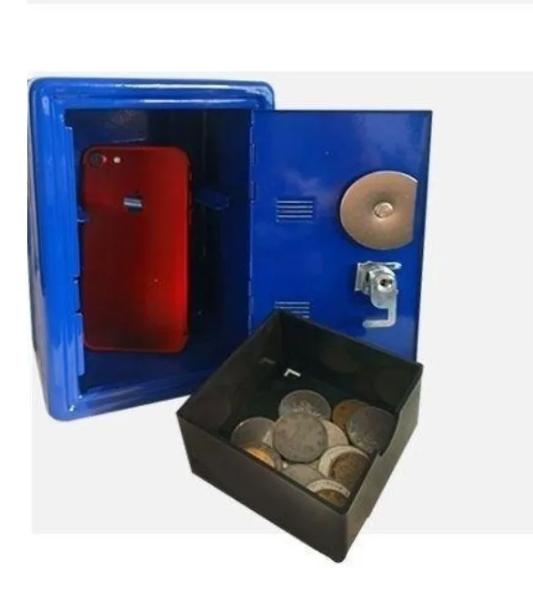 (NEW) Blue Metal Safe Box (without Key) thumbnail