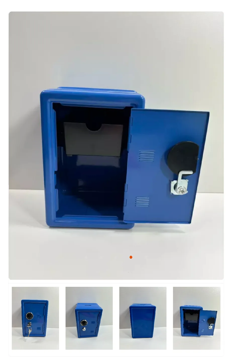 (NEW) Blue Metal Safe Box (without Key) image indicator(5)