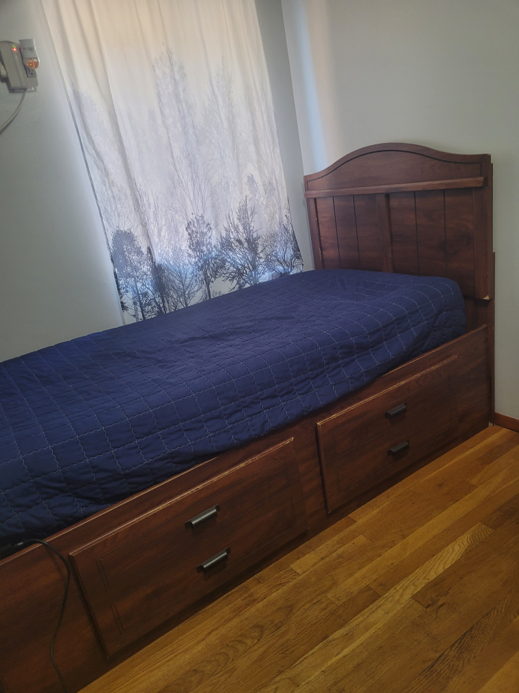 Wooden Bed Frame with Storage Drawers - photo 2