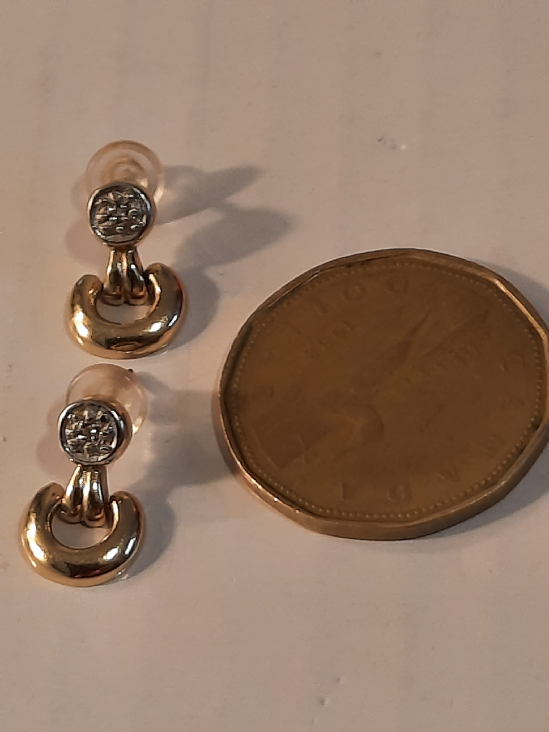 10k solid gold earings with diamonds - photo 4