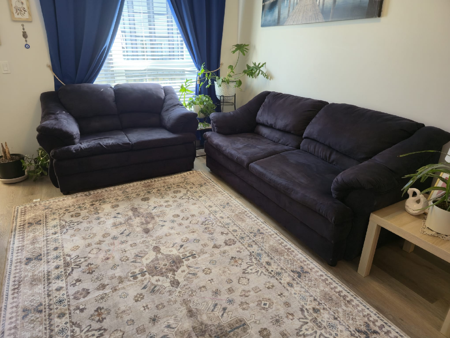 Dark Purple Sofa and Loveseat Set - photo 3