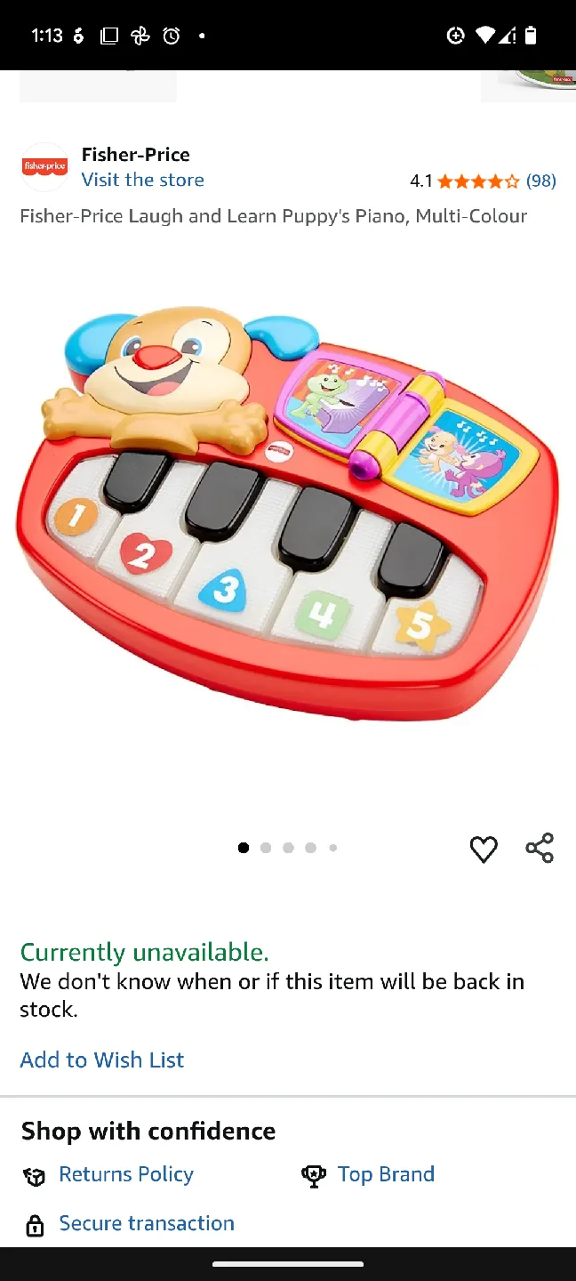Fisher-Price Laugh & Learn Puppy's Piano image indicator(2)