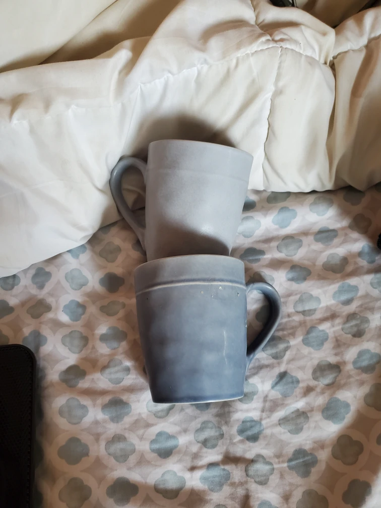 Set of 2 Stoneware Mugs - Blue