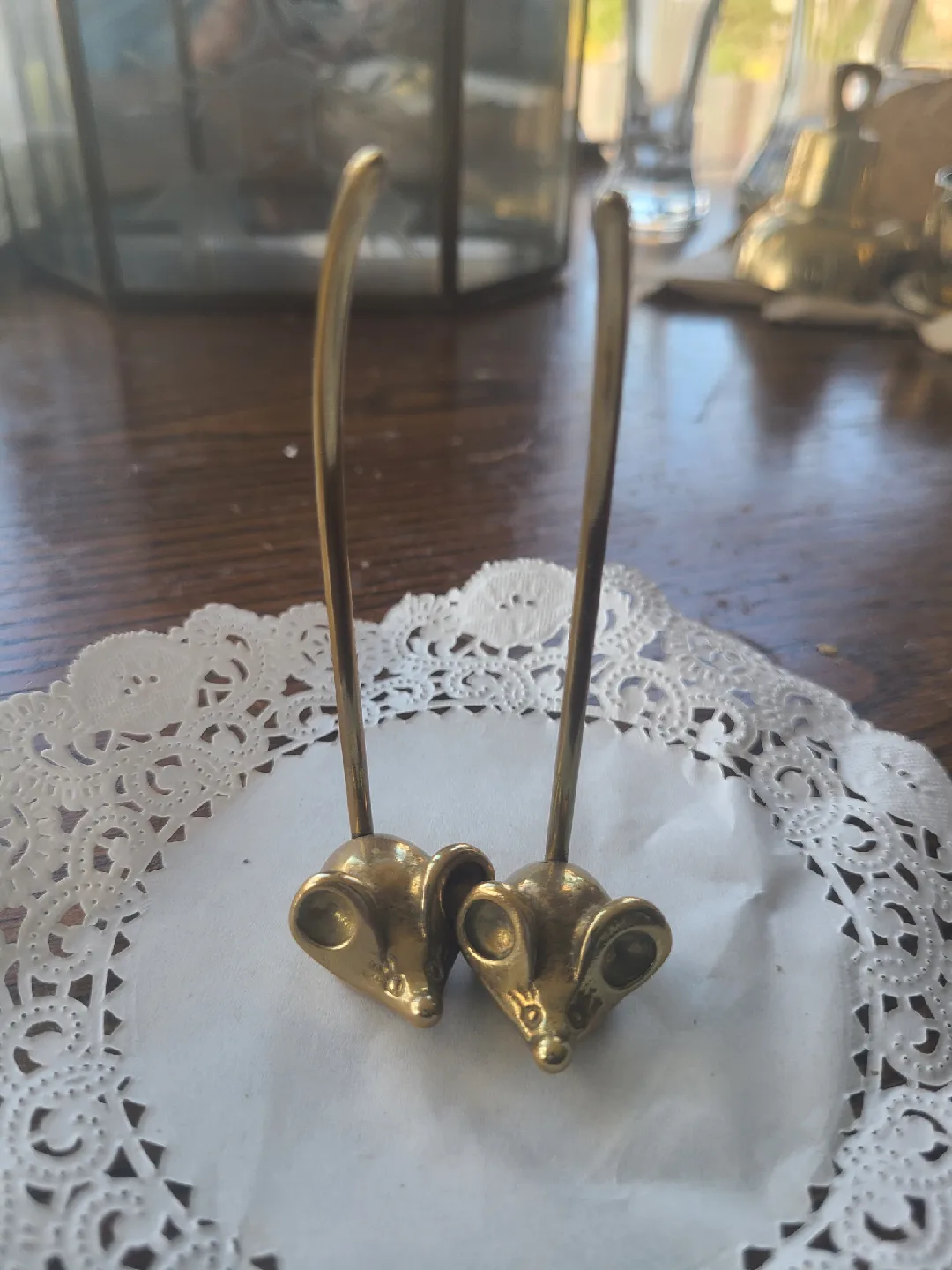 Vintage Brass Mouse set image indicator(3)