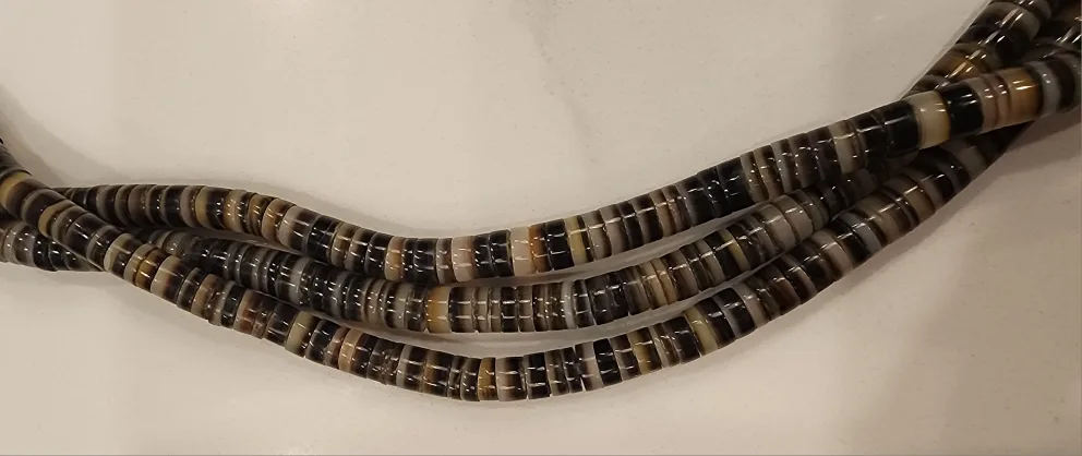  Vintage Heishi Brown Pen Shell Necklace with Copper Pendant image indicator(3)