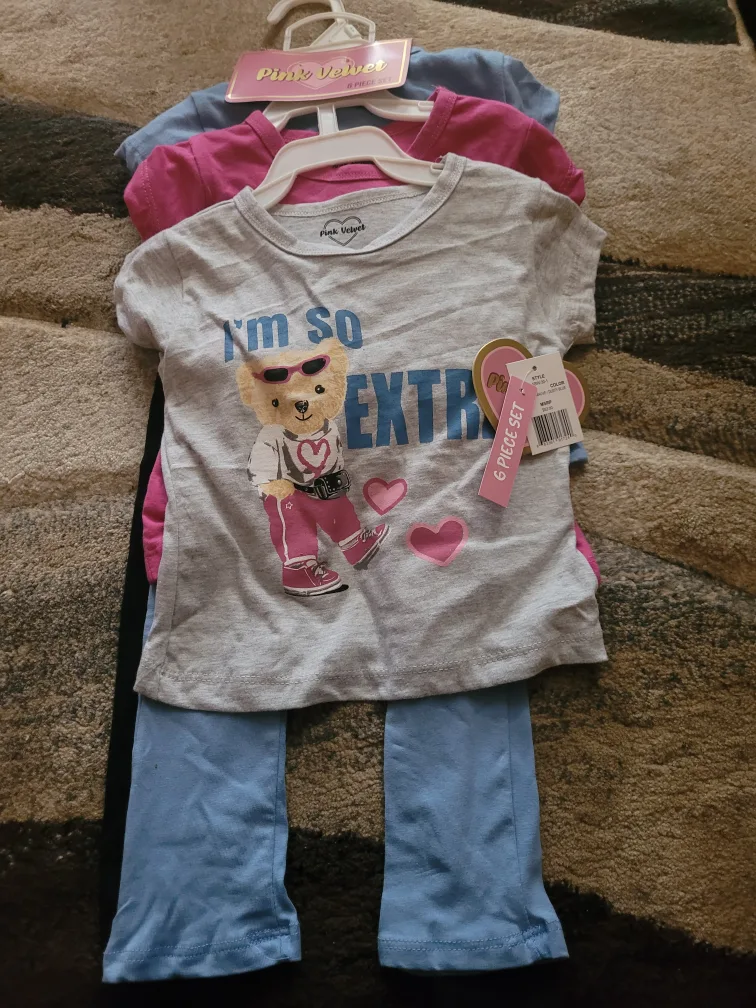 New 2T Pink Velvet 6-Piece Set, Mauve/Dusty Blue image indicator(2)