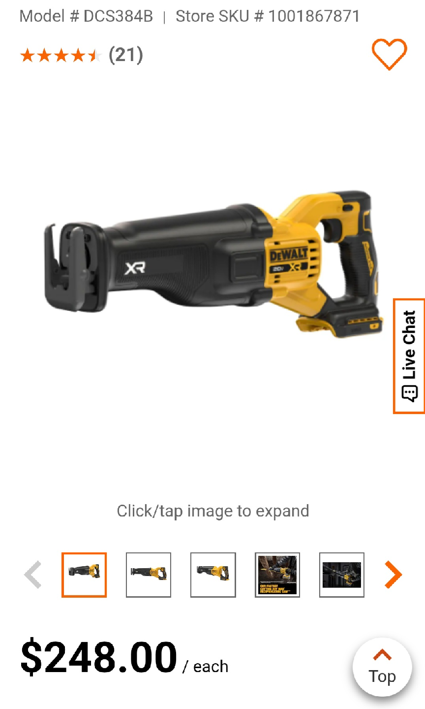 DeWalt 20V XR Reciprocating Saw (Tool Only) - New in Box! - photo 2