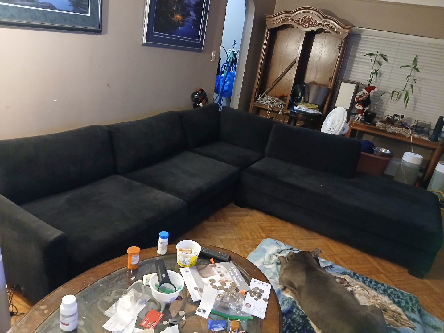 very large black Sectional Sofa - photo 2