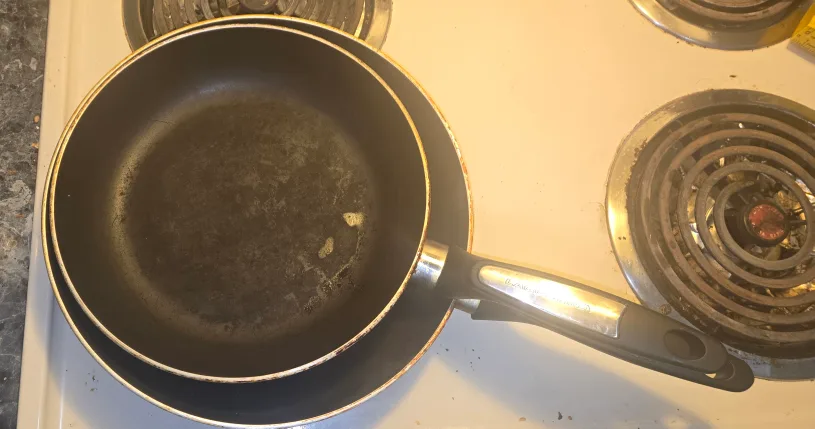 Two Used Frying Pans