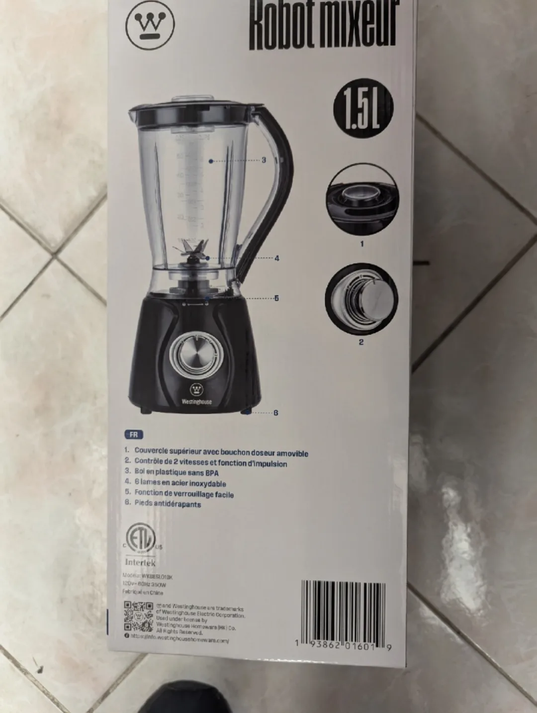 Westinghouse Robot Mixeur - 1.5L Blender image indicator(2)