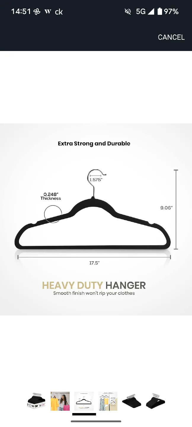 Black Velvet Hangers - 35 Pack image indicator(3)