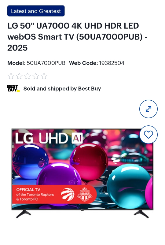LG 50" 4K UHD HDR LED webOS Smart TV