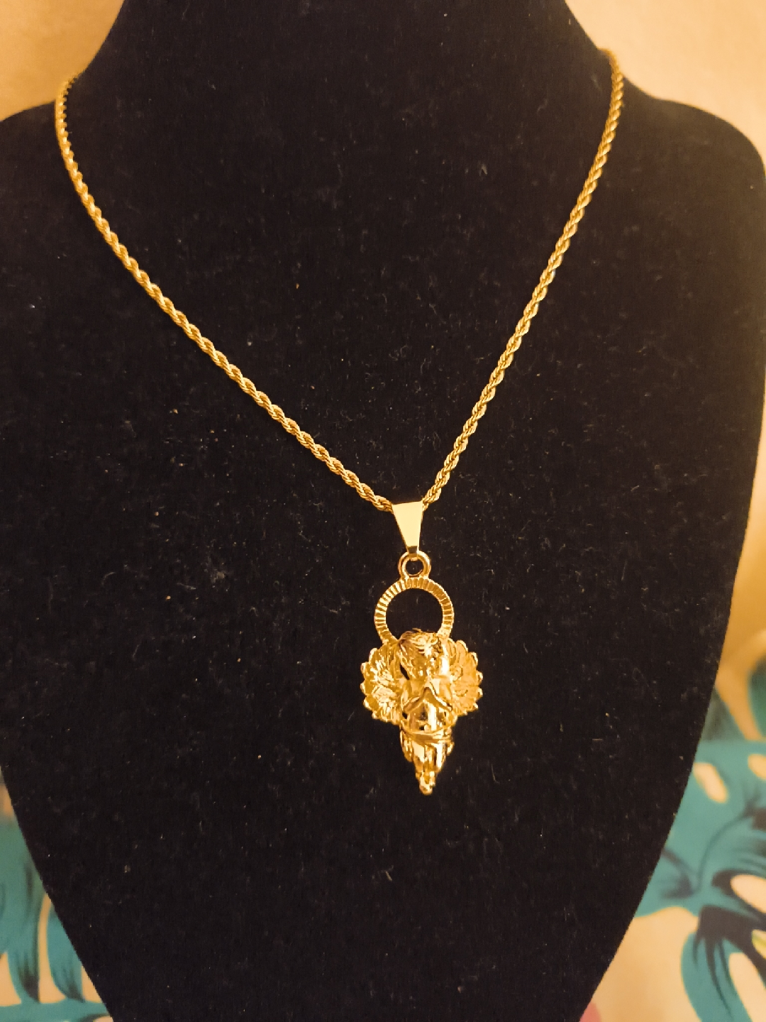 Gold Angel Pendant Necklace