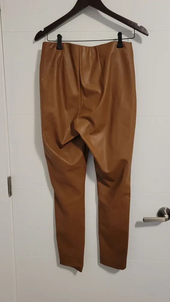 Faux Leather Leggings - Brown image indicator(2)
