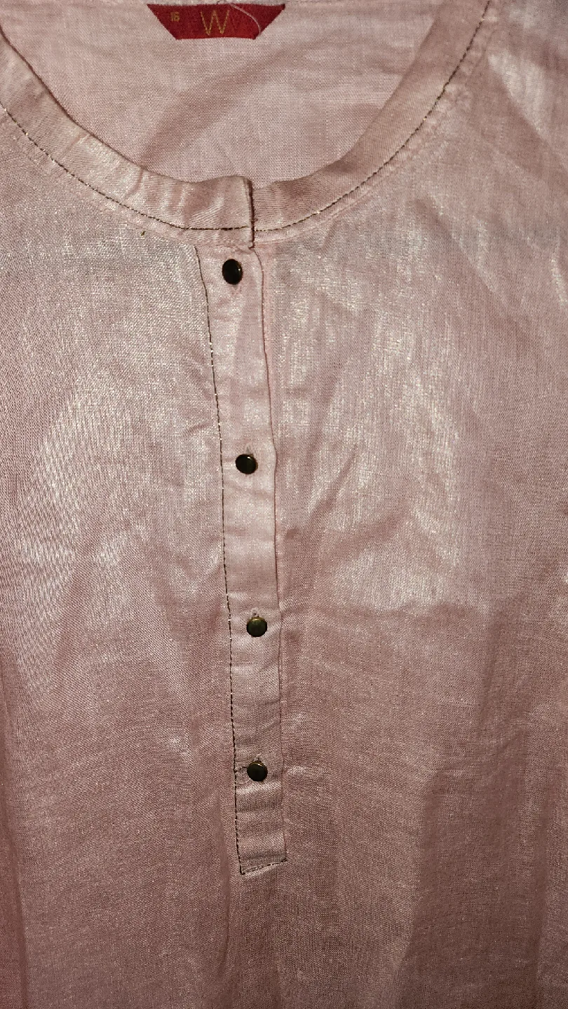 W Linen Pink Tunic/ Kurti image indicator(3)