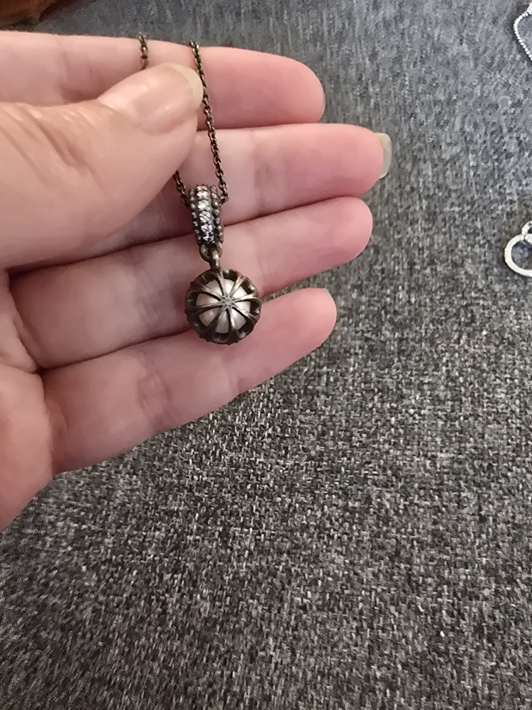Pandora Freshwater Pearl Pendant w Cubic Zirconia Necklace - photo 2