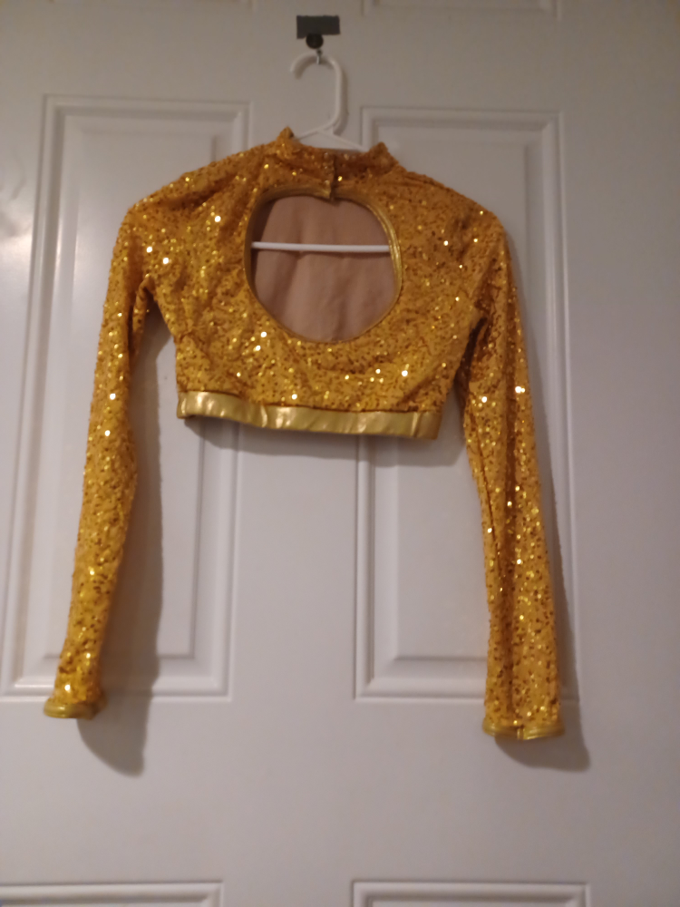Gold Sequin Crop Top - photo 2