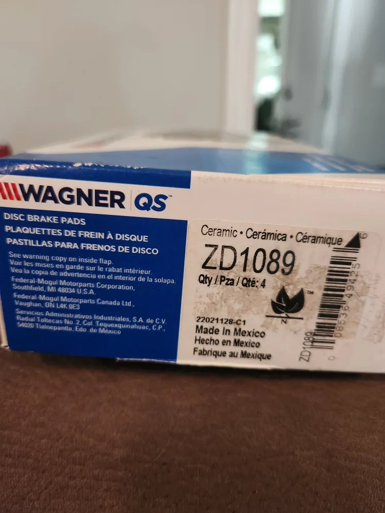Wagner QS ZD1089 Disc Brake Pads - Ceramic image indicator(2)
