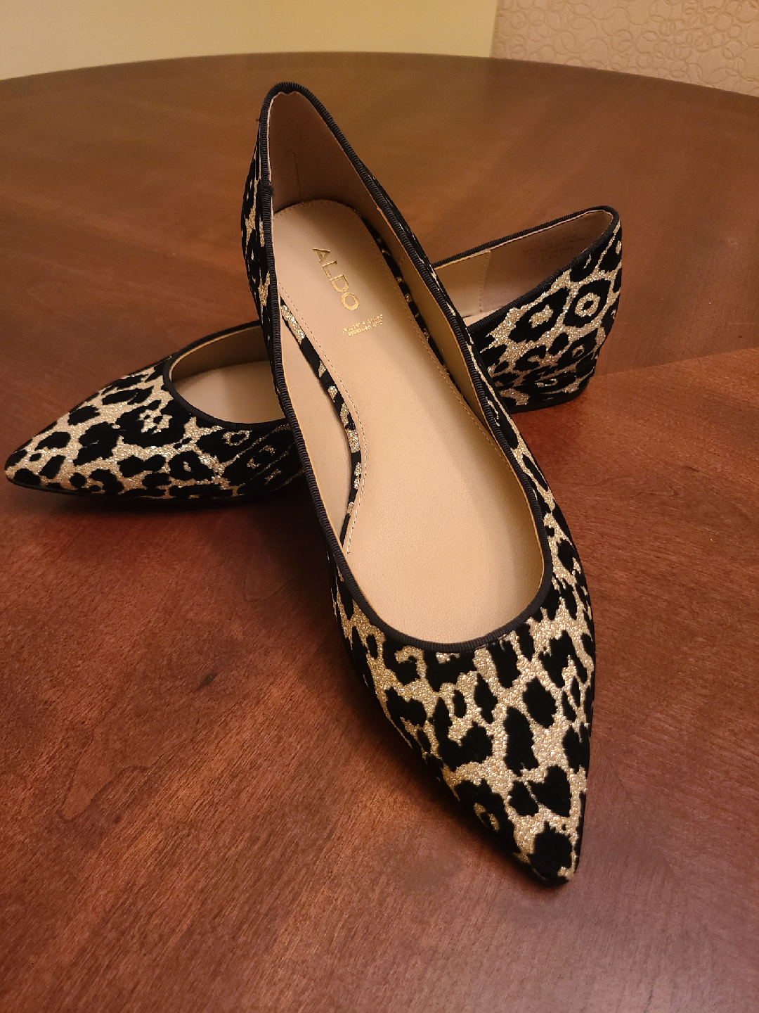ALDO Leopard Print Pointed Flats - Size 7