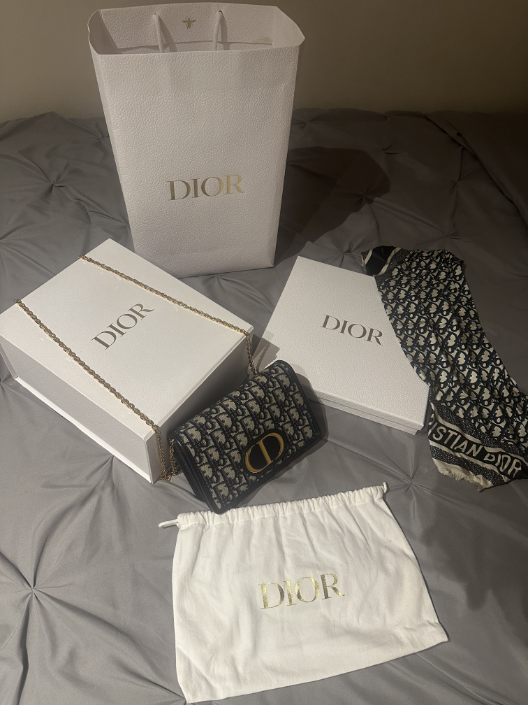 Dior Caro Chain Wallet & Scarf Set - photo 3