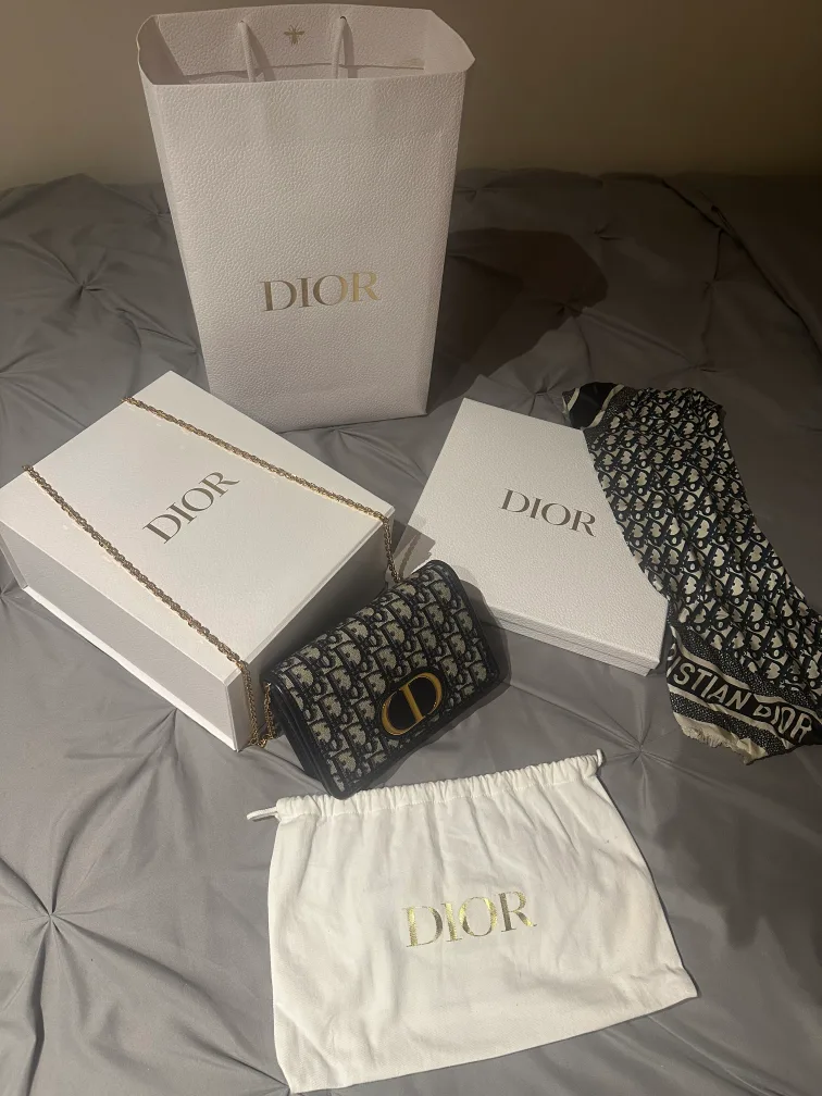 Dior Caro Chain Wallet & Scarf Set image indicator(3)