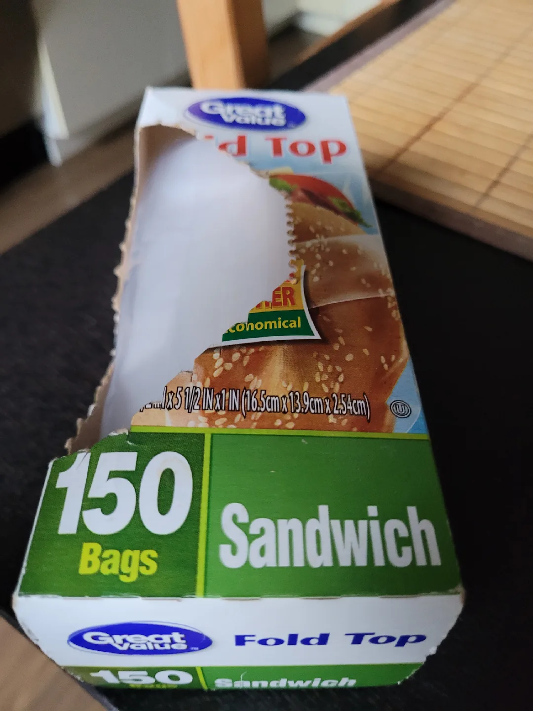 Great Value Fold Top Sandwich Bags - 150 Bags thumbnail