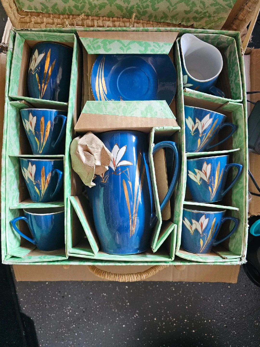 15pcs Tea Set - Blue Floral Design image indicator(2)