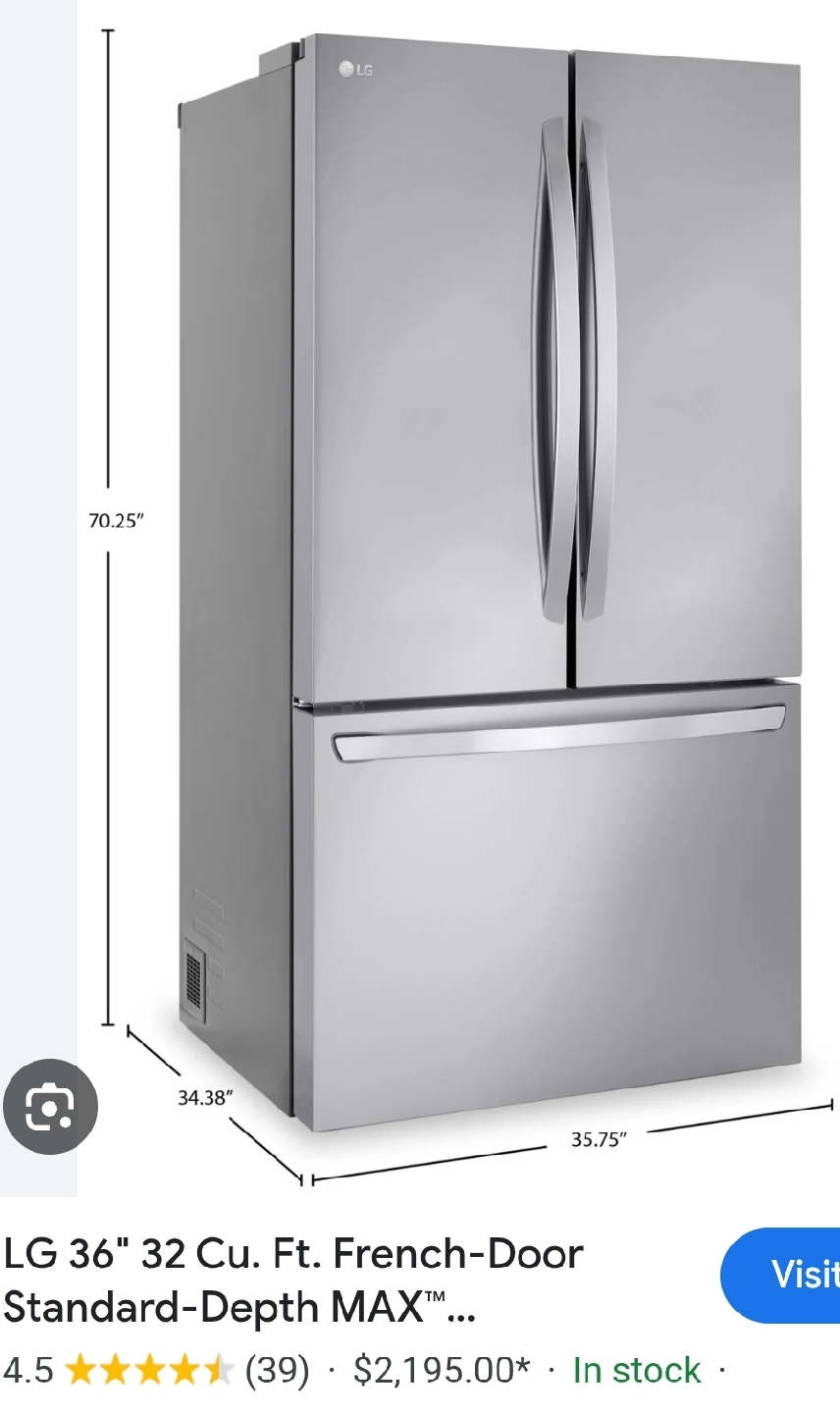 French-Door Refrigerator ( selling because I am relocating)