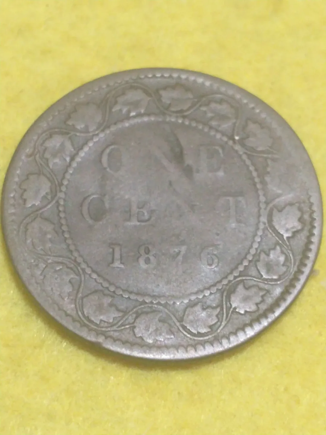 1876 Canada large cent DAMAGED Victoria KM #7 image indicator(2)