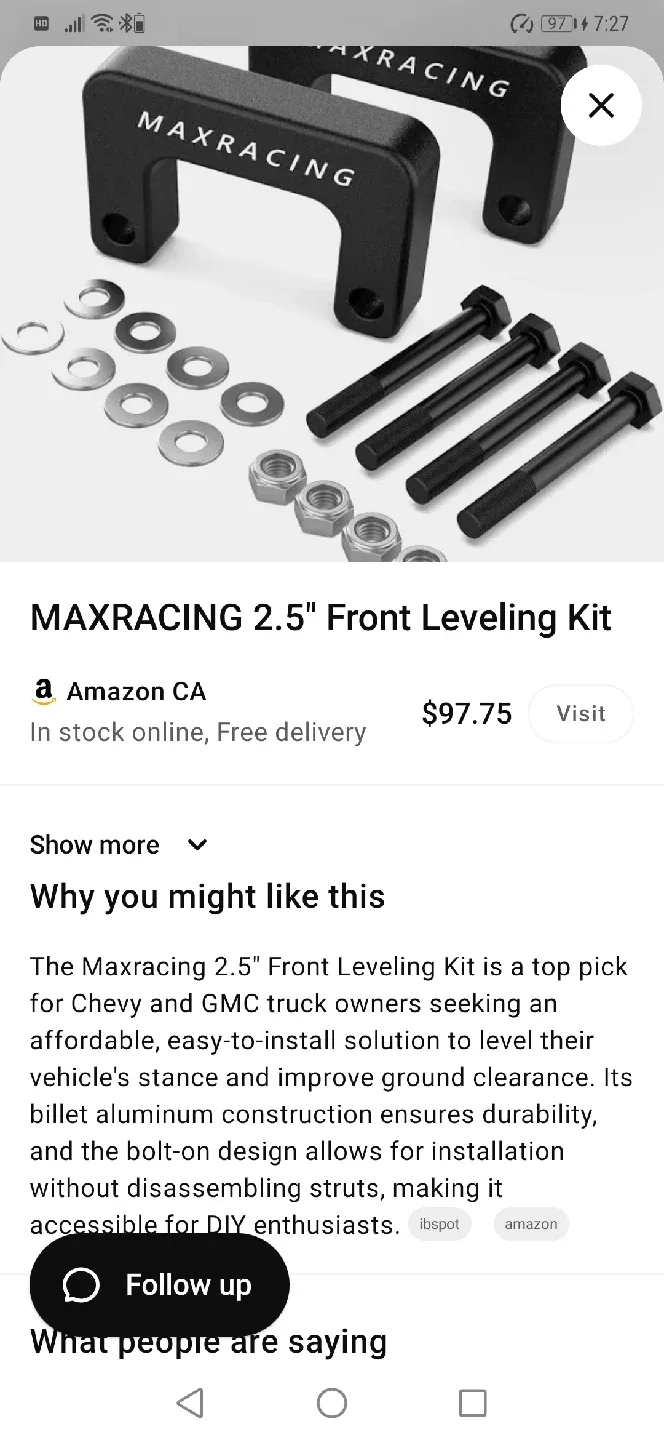 MAXRACING 2.5" Front Leveling Kit image indicator(2)