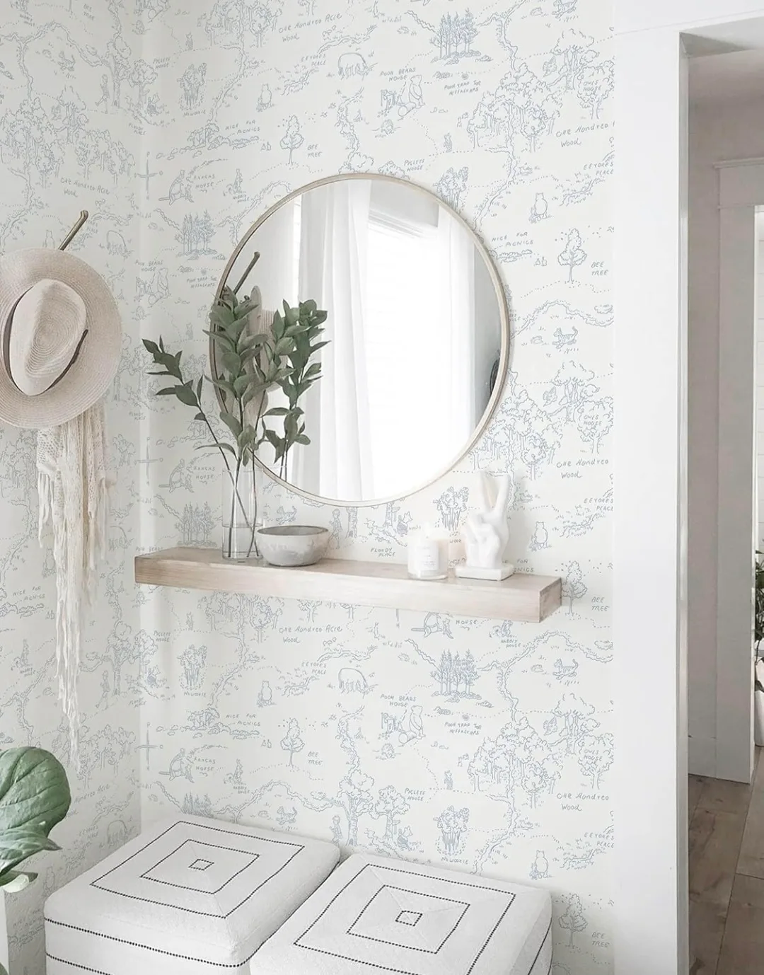 Blue Peel and Stick Vinyl Self-Adhesive Wallpaper 17.3" x 197" image indicator(5)