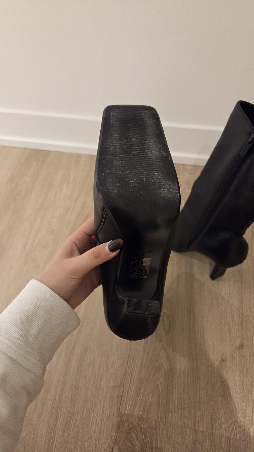 Oak+Fort Black Square Toe Heeled Boots - photo 4