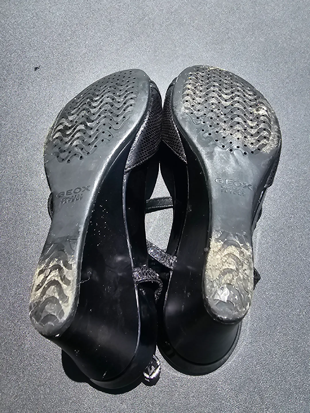 Geox Black Wedge Sandals, Size 6 image indicator(4)