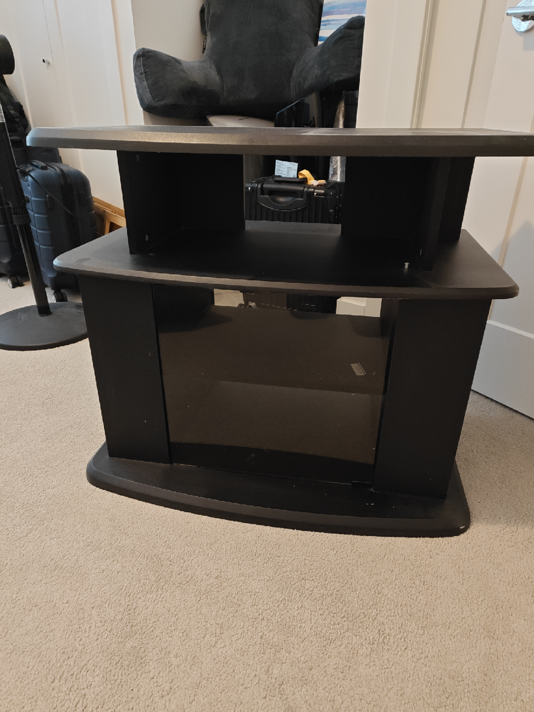 Black TV Stand with Glass Door