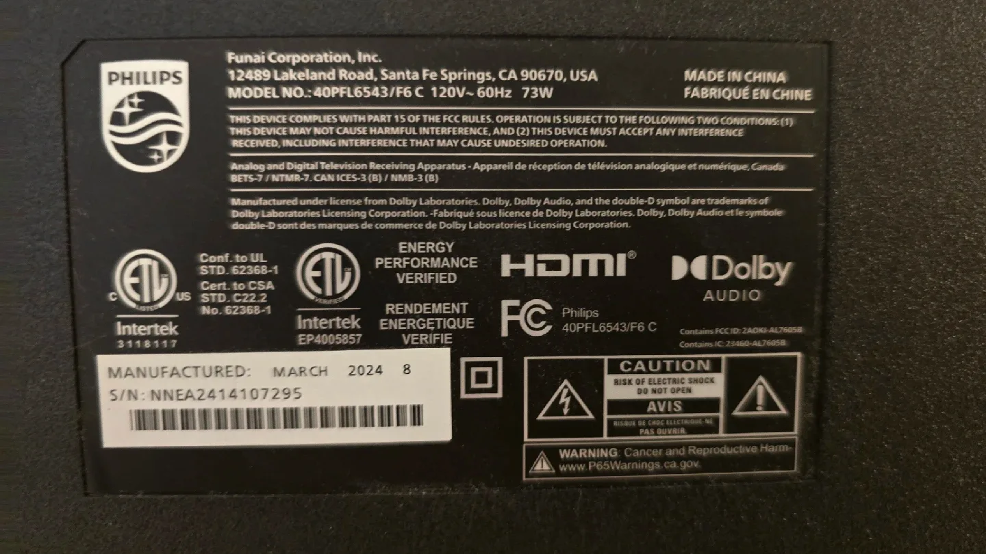 Philips 40PFL6543/F6 Roku TV image indicator(2)