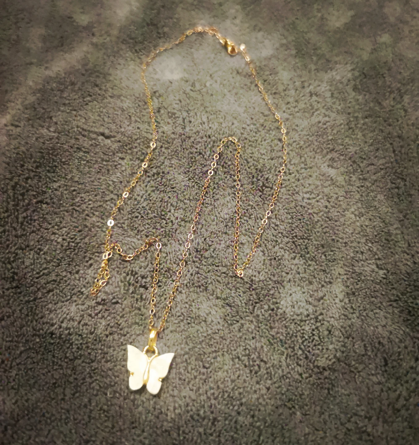 Butterfly Pendant Necklace w/ 14k gold Chain for women