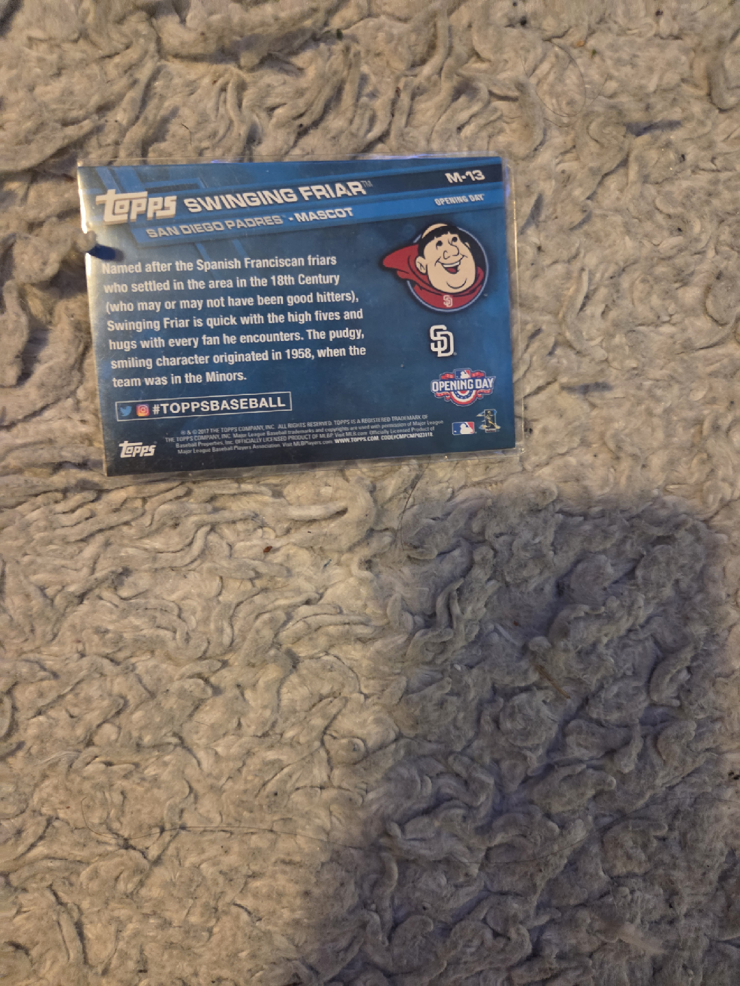 Topps Swinging Friar San Diego Padres Card - photo 2