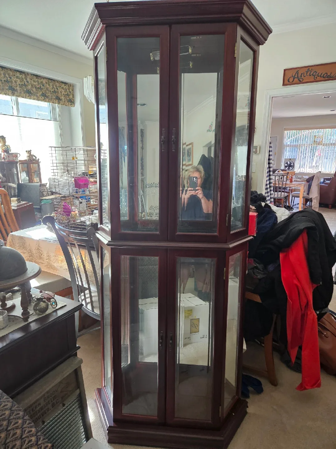 TWO Lovely Pieces of Bombay Mahogany Curio Cabinets image indicator(5)